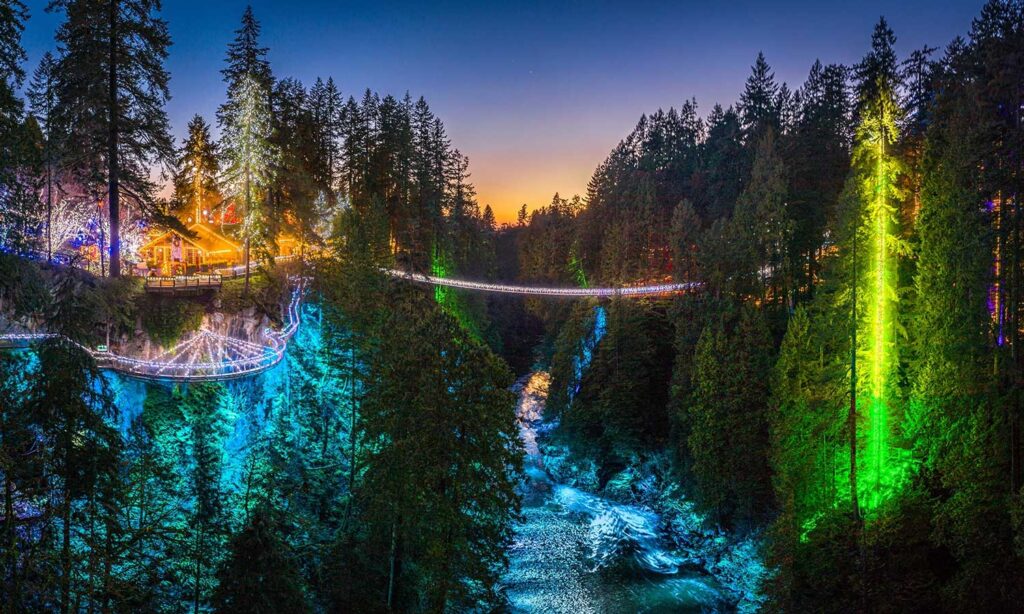 Capilano Suspension Bridge Canyon Lights in Vancouver